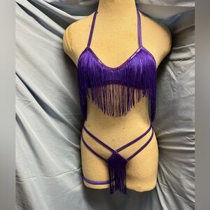 Purple Fringe Theee-Piece Set